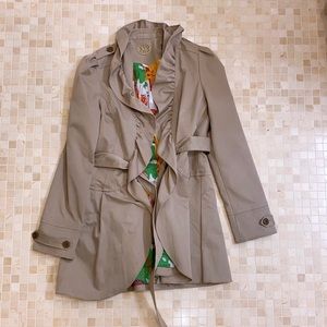 Anthropologie idra Clinton ruffle trench coat 6